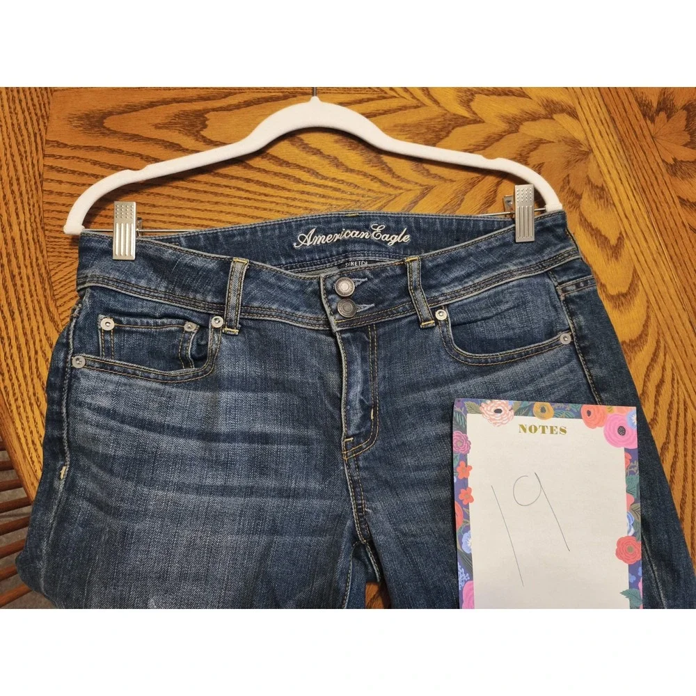 American Eagle Women‎ Skinny Jeans Sz 8 Blue Dark Wash Next Level Stretch